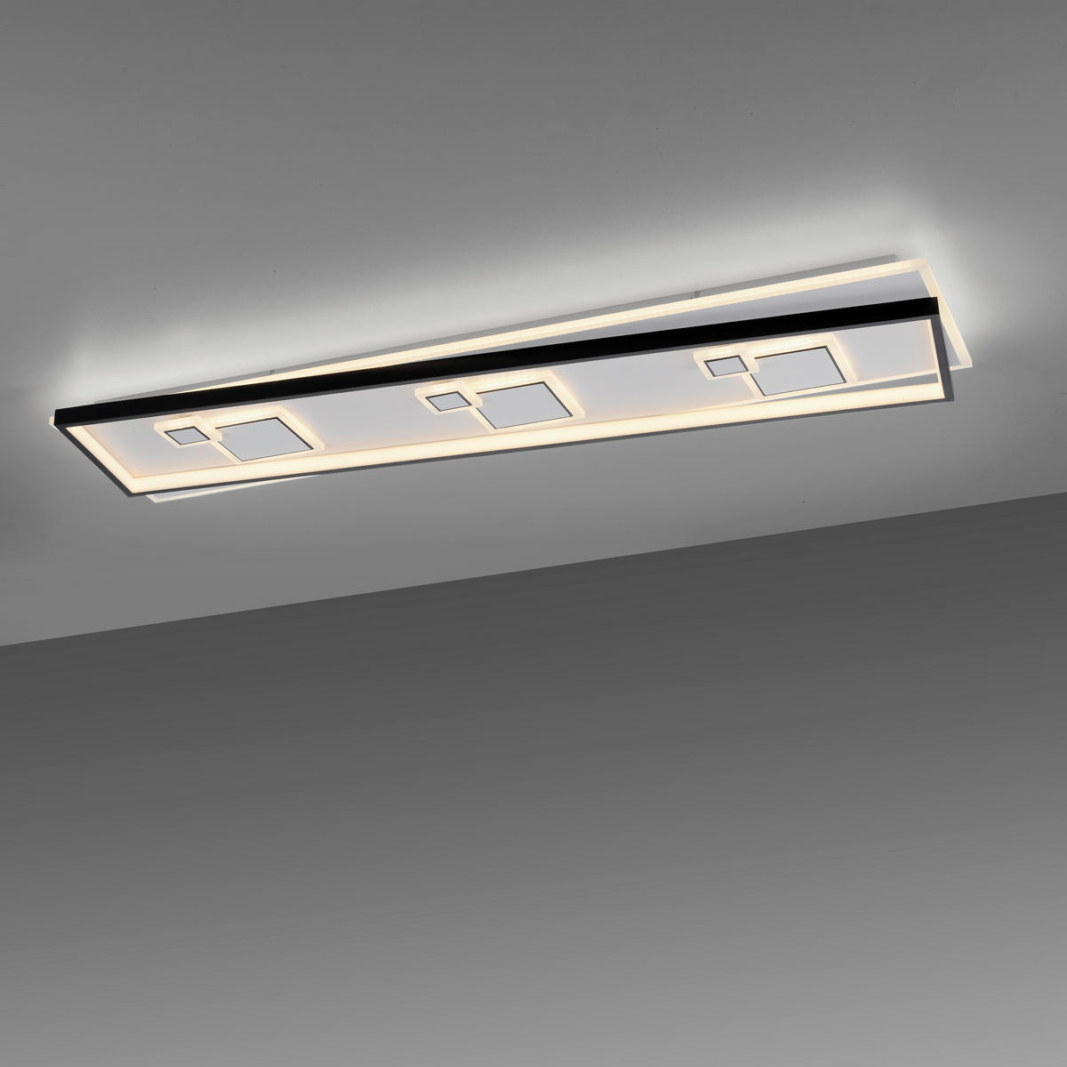 STROPNÍ LED SVÍTIDLO, 97,5/30/5,5 cm - Basics, kov/plast (97,5/30/5,5cm)
