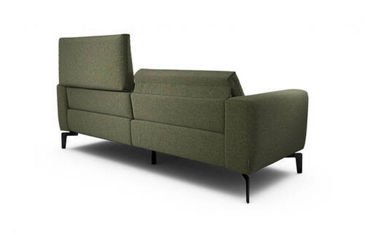2,5-SITZER Chenille Waldgrün  - Waldgrün/Schwarz, Design, Textil/Metall (220/86/86-94cm) - SENSOO