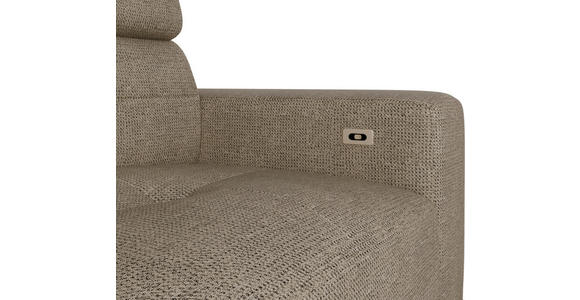 ECKSOFA Beige Chenille - Beige/Schwarz, KONVENTIONELL, Textil/Metall (178/264cm) - Hom`in