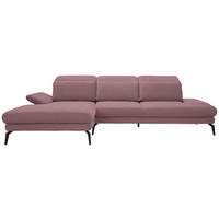ECKSOFA in Flachgewebe Rosa  - Schwarz/Rosa, Design, Textil/Metall (180/289cm) - Stylife