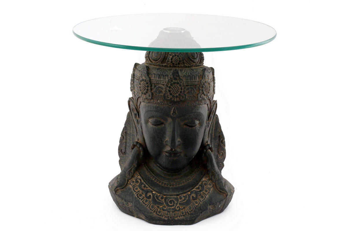 PRÍRUČNÝ STOLÍK, tmavosivá - tmavosivá, Basics, plast/sklo (50/29/51cm)