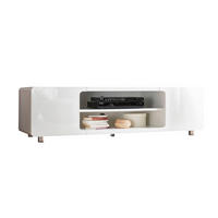 LOWBOARD  in 160/45/58 cm  - Weiß Hochglanz/Silberfarben, Design, Holzwerkstoff/Metall (160/45/58cm) - Livetastic