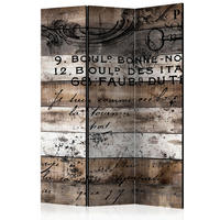 PARAVENT mit 3  Flügel - Hellbraun/Weiß, Basics, Holz/Textil (135/172/3cm) - artgeist