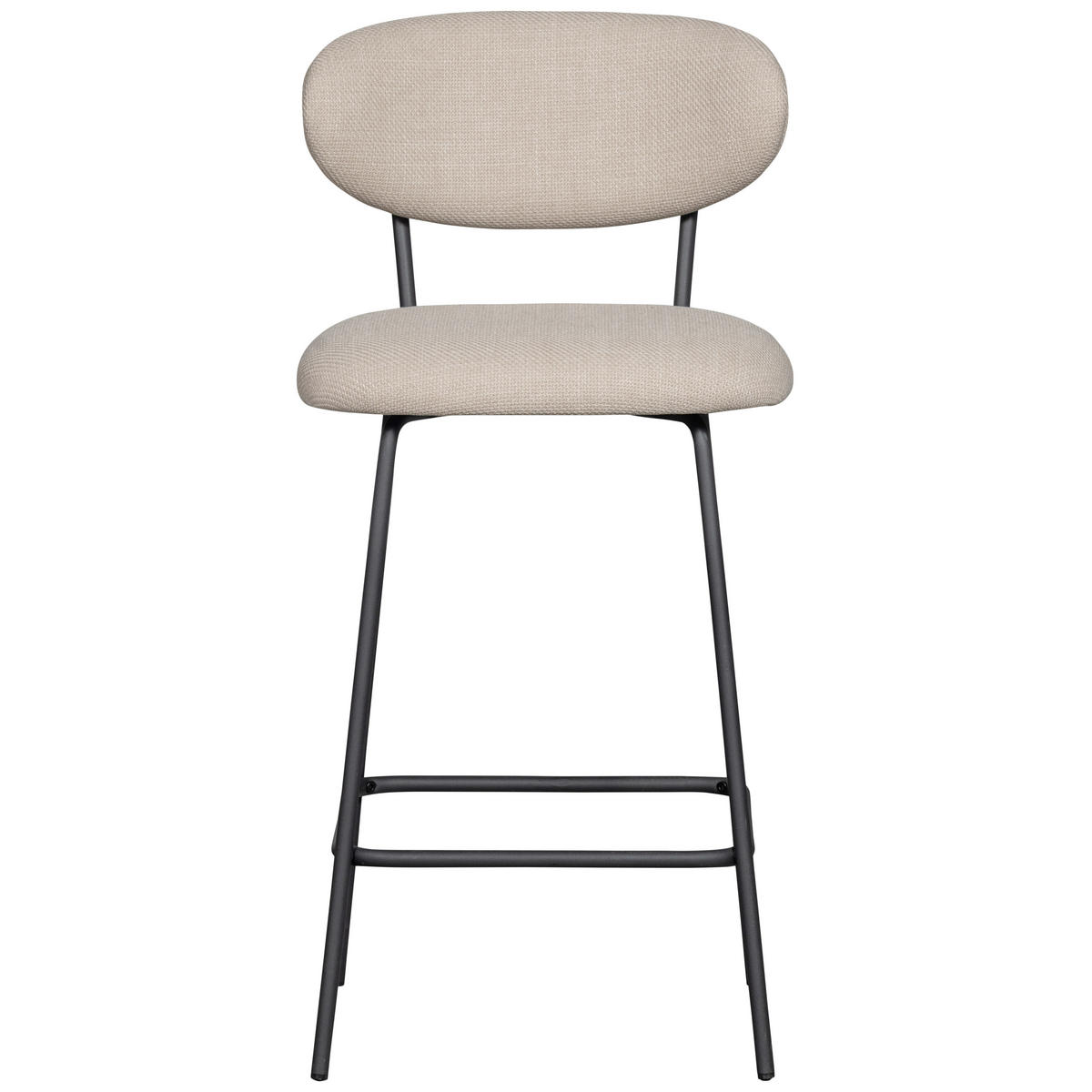 BARHOCKER-SET Webstoff Naturfarben Eisen  - Schwarz/Naturfarben, MODERN, Textil/Metall (46/93/52cm) - Livetastic