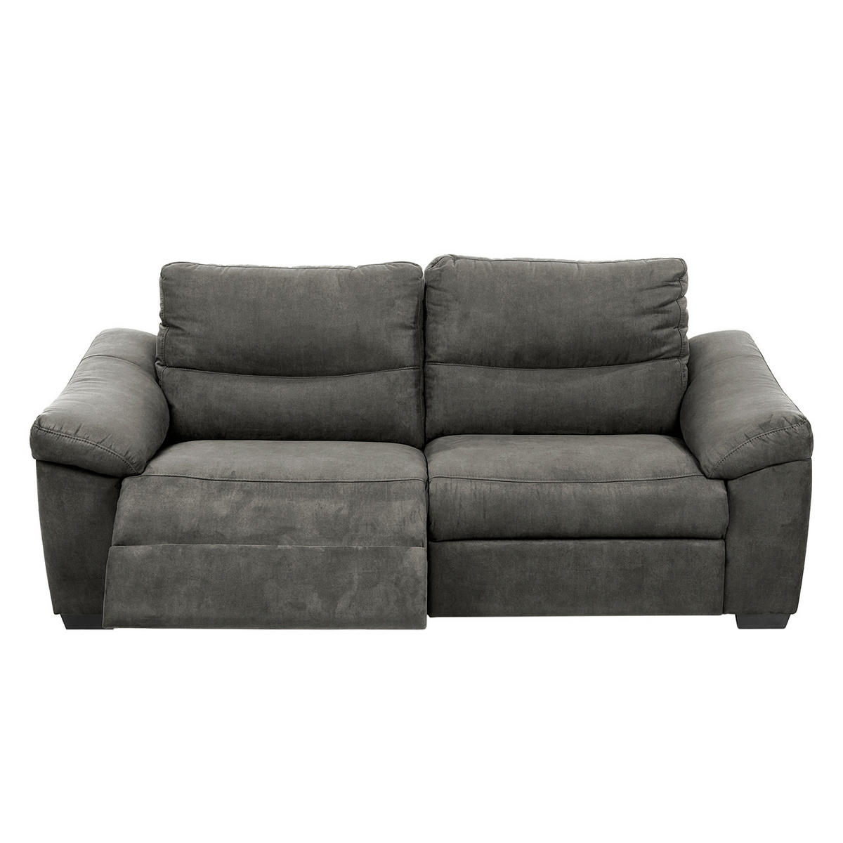 2,5-SITZER HAMPTON Flachgewebe Anthrazit  - Anthrazit/Schwarz, Design, Holz/Textil (214/97/97cm) - Livetastic