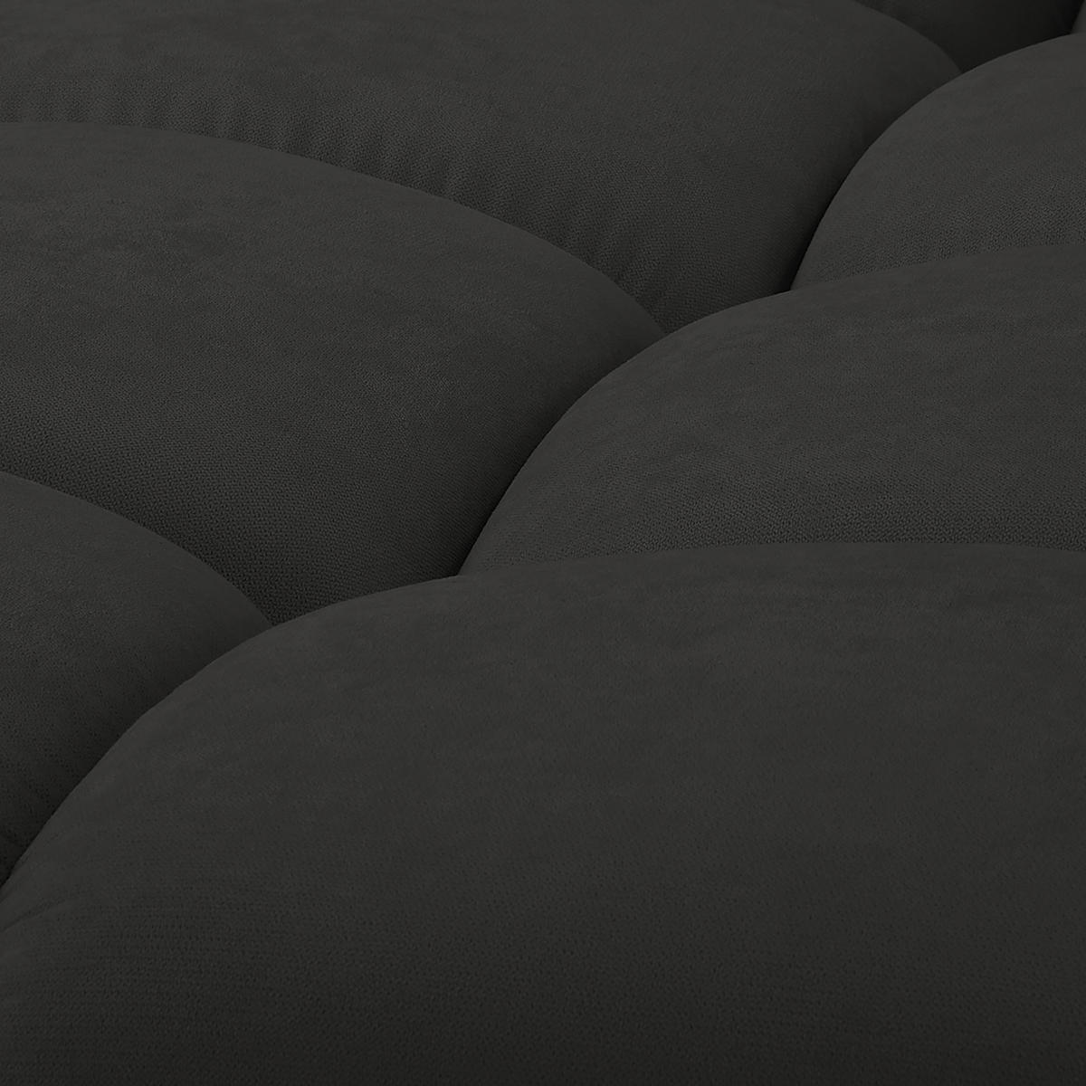 ECKSOFA in Mikrofaser Dunkelgrau  - Dunkelgrau/Silberfarben, Design, Textil/Metall (256/175cm) - Livetastic