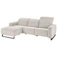 ECKSOFA  in Cord Creme  180/266 cm  - Creme/Schwarz, KONVENTIONELL, Textil/Metall (180/266cm) - Hom`in