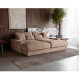 BIGSOFA in Cord Hellbraun  - Hellbraun/Schwarz, MODERN, Kunststoff/Textil (230/85/190cm) - Carryhome