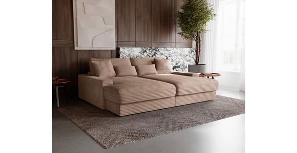 BIGSOFA in Cord Hellbraun  - Hellbraun/Schwarz, MODERN, Kunststoff/Textil (230/85/190cm) - Carryhome