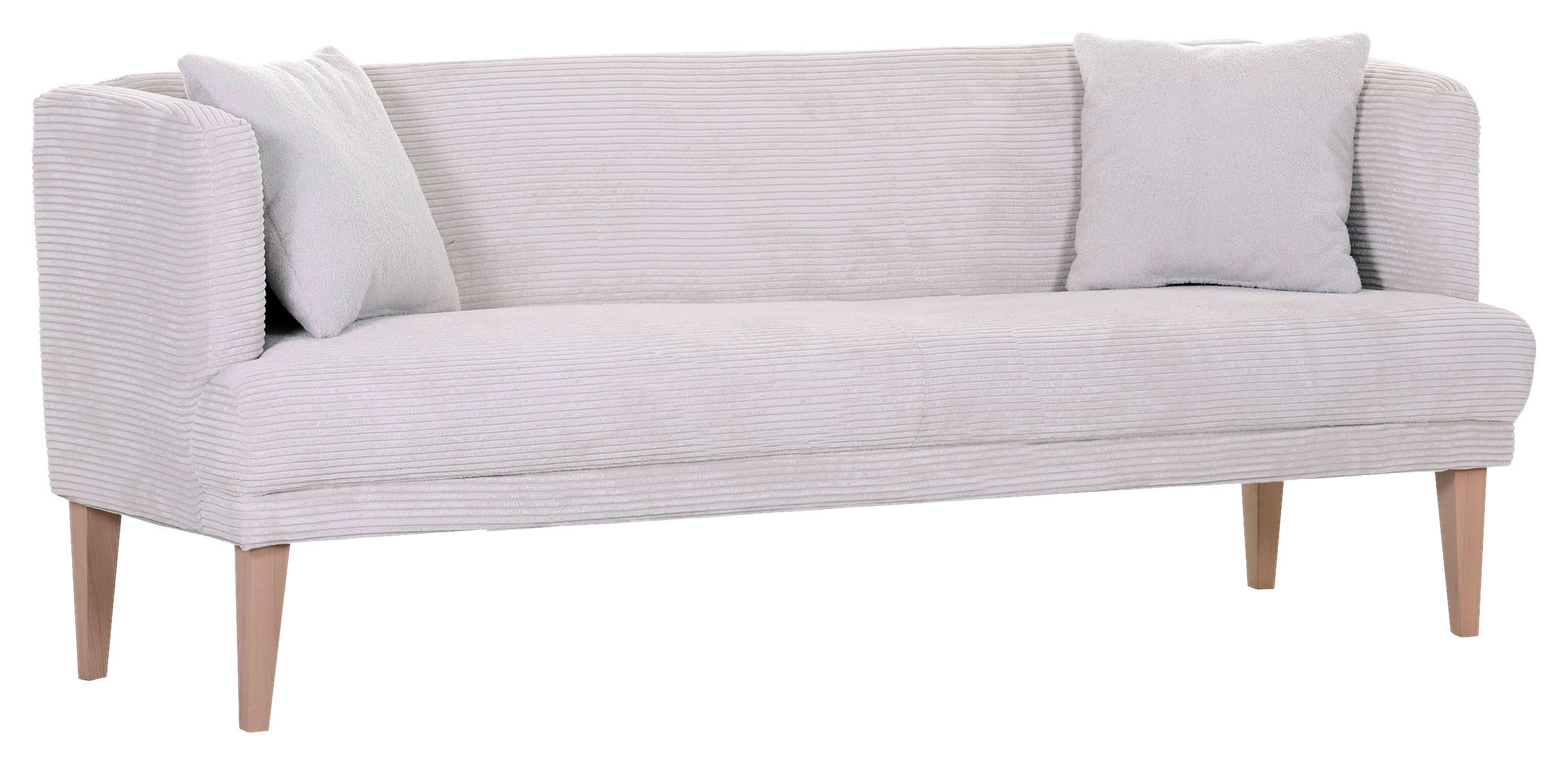 SITZBANK 210/83/70 cm Cord Creme, Weiß, Eichefarben Holz  - Eichefarben/Creme, Design, Holz/Textil (210/83/70cm) - Landscape