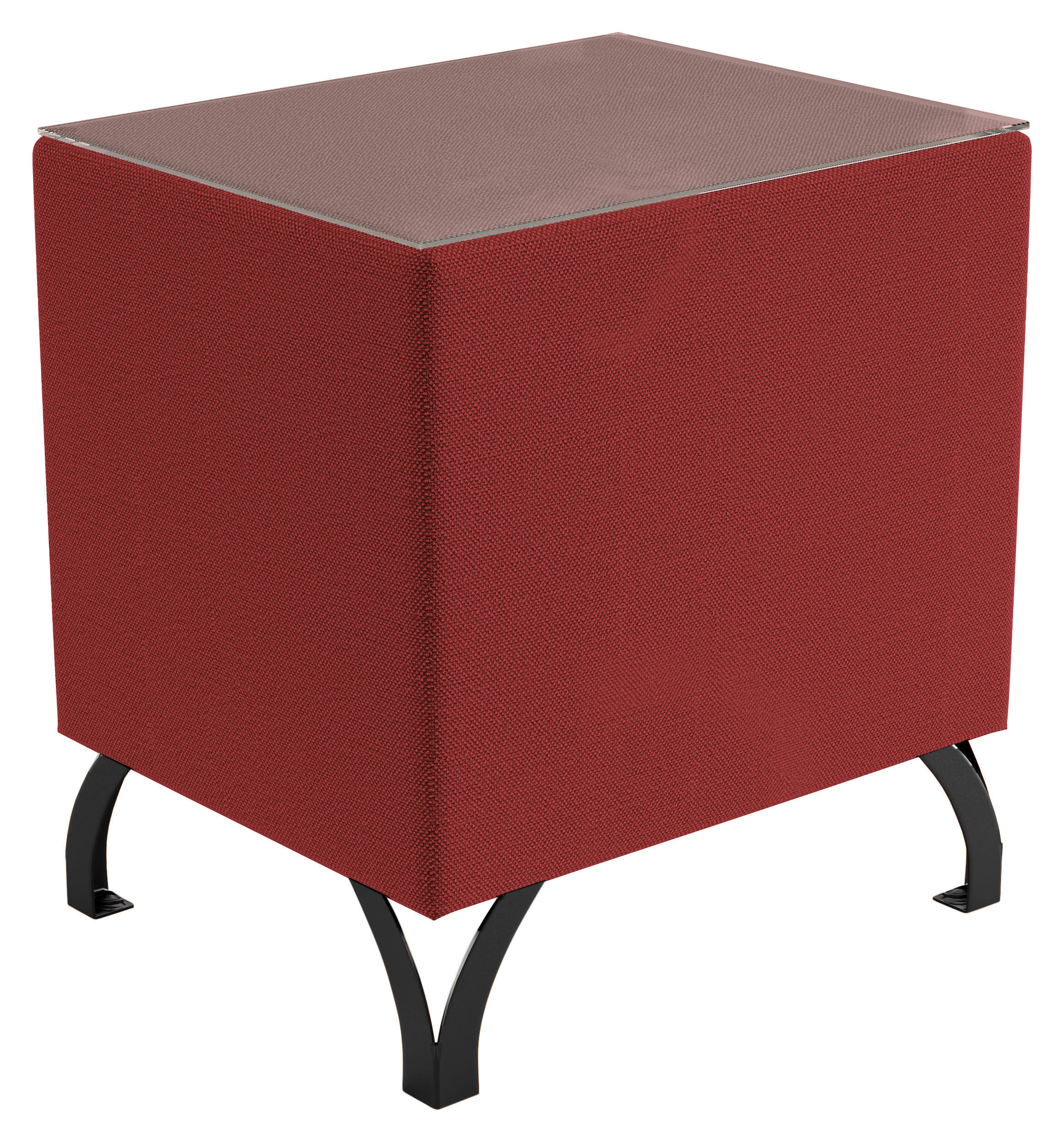 NACHTKÄSTCHEN 45/55/45 cm  in Rot  - Rot/Schwarz, Design, Glas/Textil (45/55/45cm) - Esposa