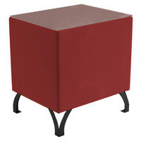 NACHTSCHRANK 45/55/45 cm  - Rot/Schwarz, Design, Glas/Textil (45/55/45cm) - Esposa
