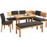 ECKBANK Mikrofaser Eiche massiv Anthrazit, Eichefarben - Eichefarben/Anthrazit, Natur, Holz/Textil (190/150cm) - Voleo