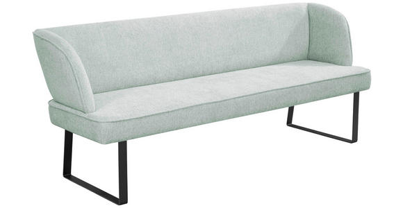 SITZBANK 205/91/66 cm Webstoff Schwarz, Türkis - Türkis/Schwarz, Design, Textil/Metall (205/91/66cm) - Novel