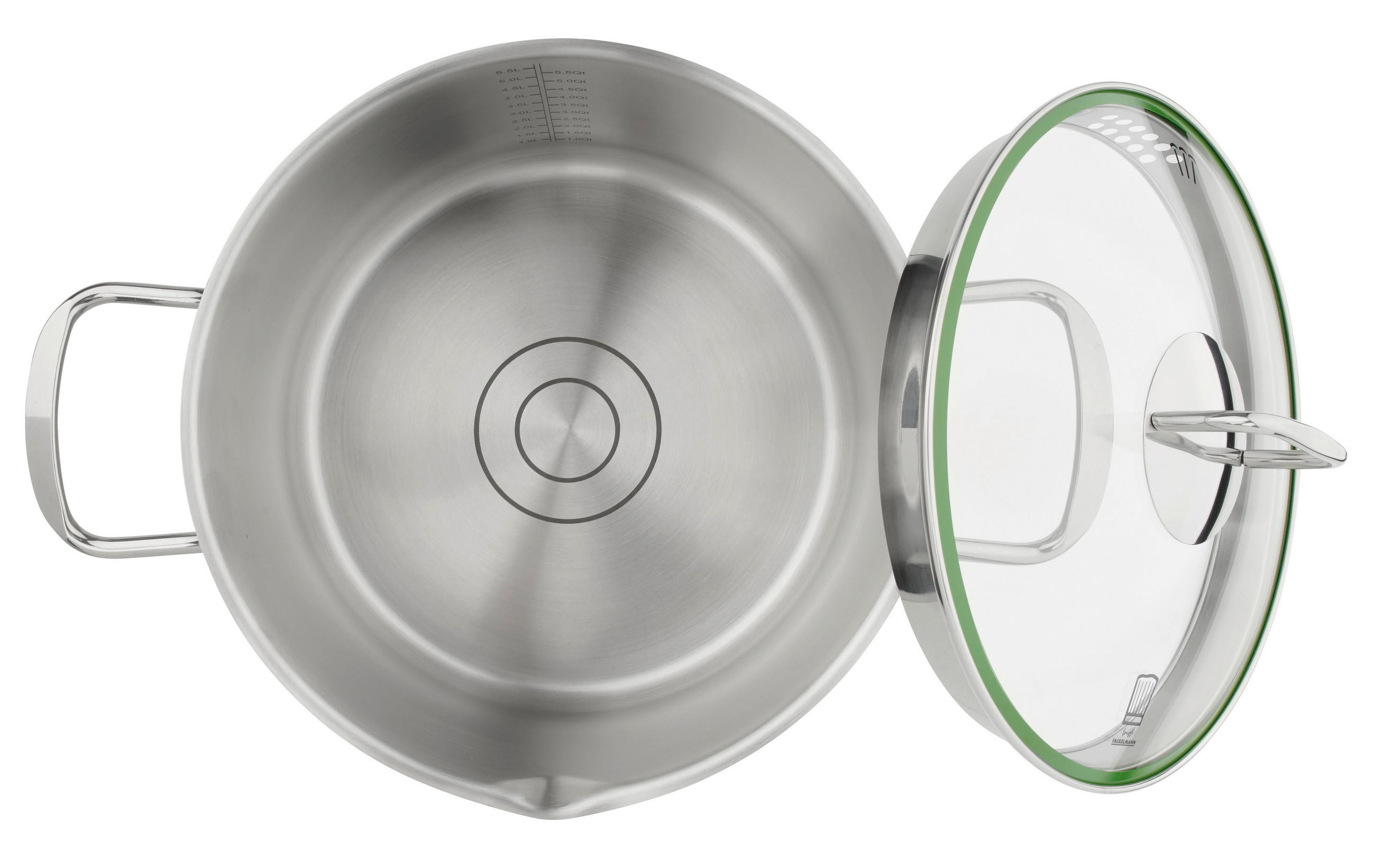 OALĂ PENTRU CARNE 5,5 l  - culoare inox, Design, sticlă/metal (24cm) - Chefkoch+Fackelmann