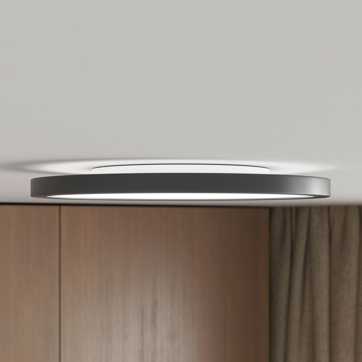 LED-DECKENLEUCHTE Giga 29,3/2,8 cm   - Schwarz, Basics, Kunststoff (29,3/2,8cm) - Novel