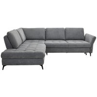 ECKSOFA Grau Chenille  - Schwarz/Grau, Natur, Textil/Metall (233/288cm) - Valnatura