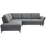 ECKSOFA in Chenille Grau  233/288 cm  - Schwarz/Grau, Natur, Textil/Metall (233/288cm) - Valnatura