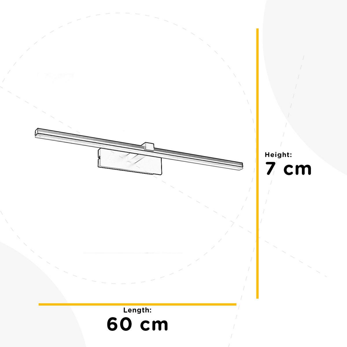 BADEZIMMER-WANDLEUCHTE 60/7/13 cm   - Schwarz, Design, Metall (60/7/13cm)