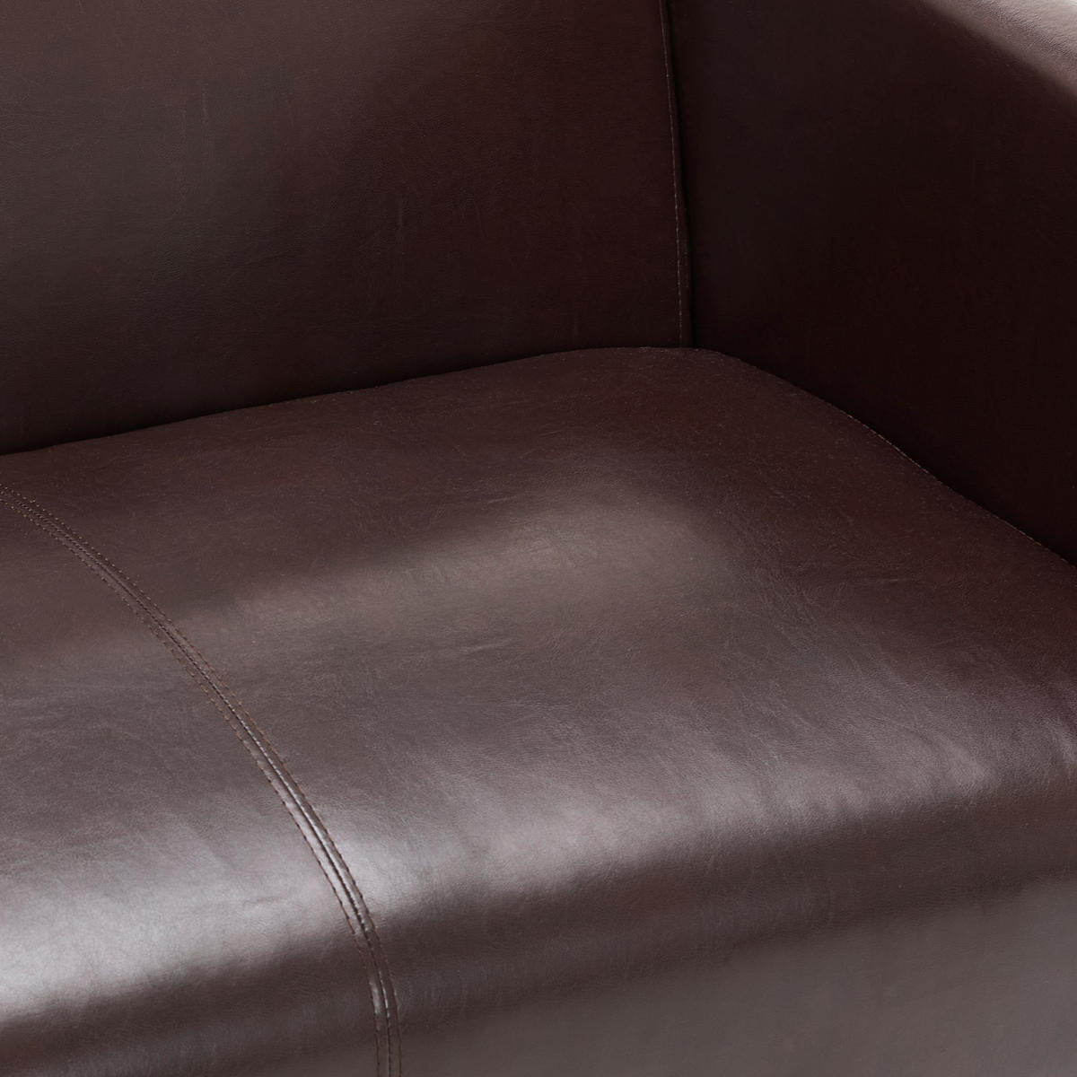 2-SITZER-SOFA Lederlook Dunkelbraun  - Dunkelbraun/Grau, MODERN, Textil/Metall (111/78/71cm) - MID.YOU