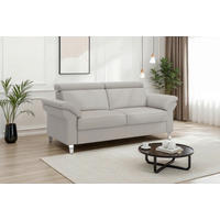 2-SITZER-SOFA ARNGAST E Hellgrau Echtleder  - Chromfarben/Hellgrau, Basics, Leder/Textil (156/84/93cm) - Sit & More
