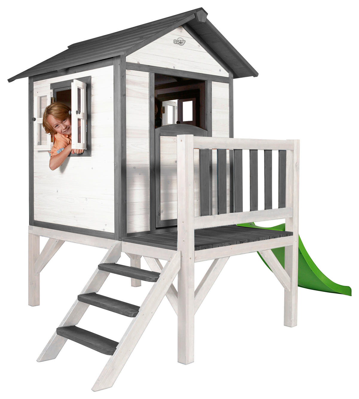 SPIELHAUS 260/190/167 cm 2017  - Schwarz/Weiß, Holz (260/190/167cm) - Ambia Garden