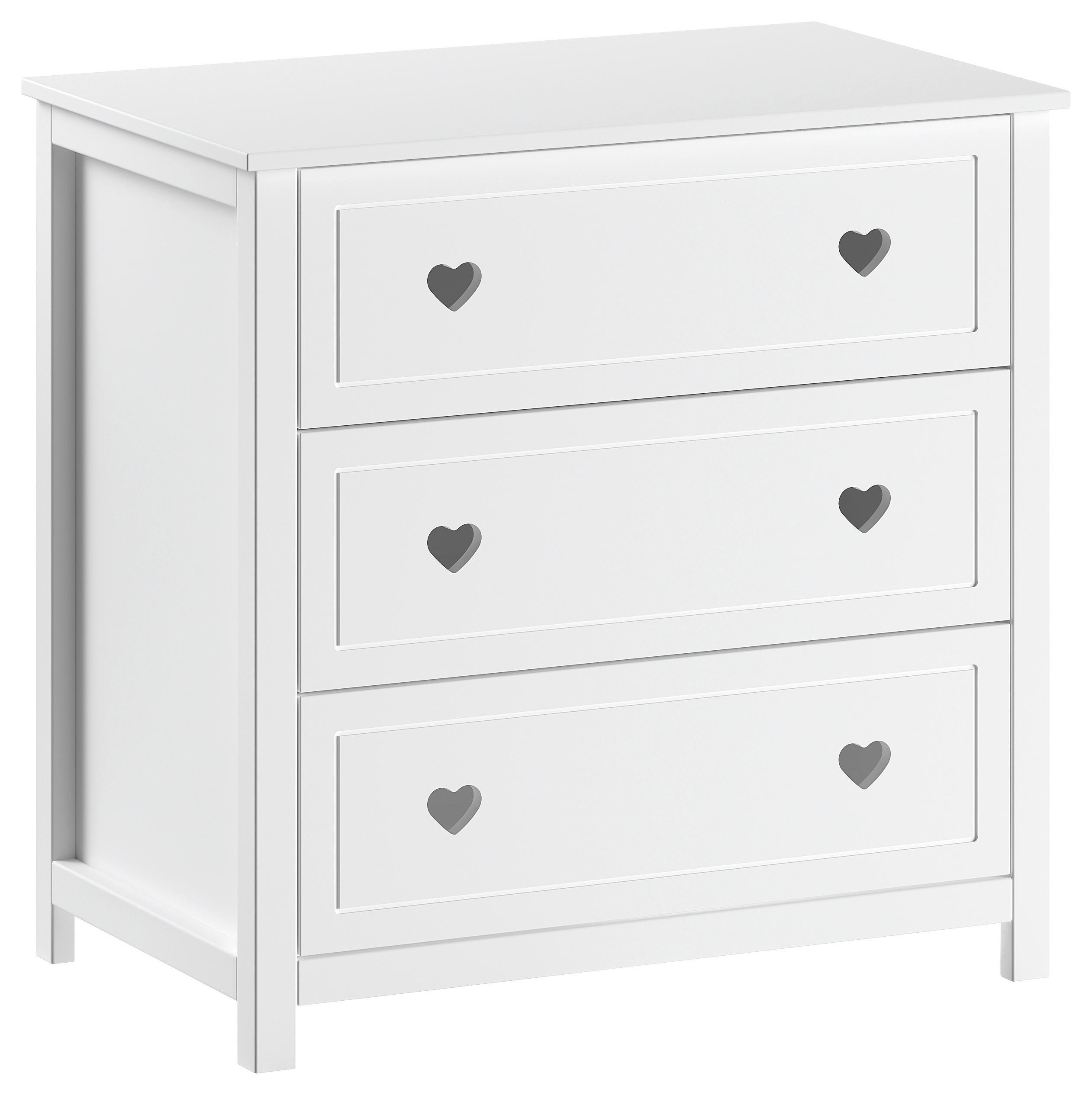 KOMMODE , 90/89/76 cm, 3 Schublade(n)  - Weiß, MODERN, Holz/Holzwerkstoff (90/89/76cm) - Vipack