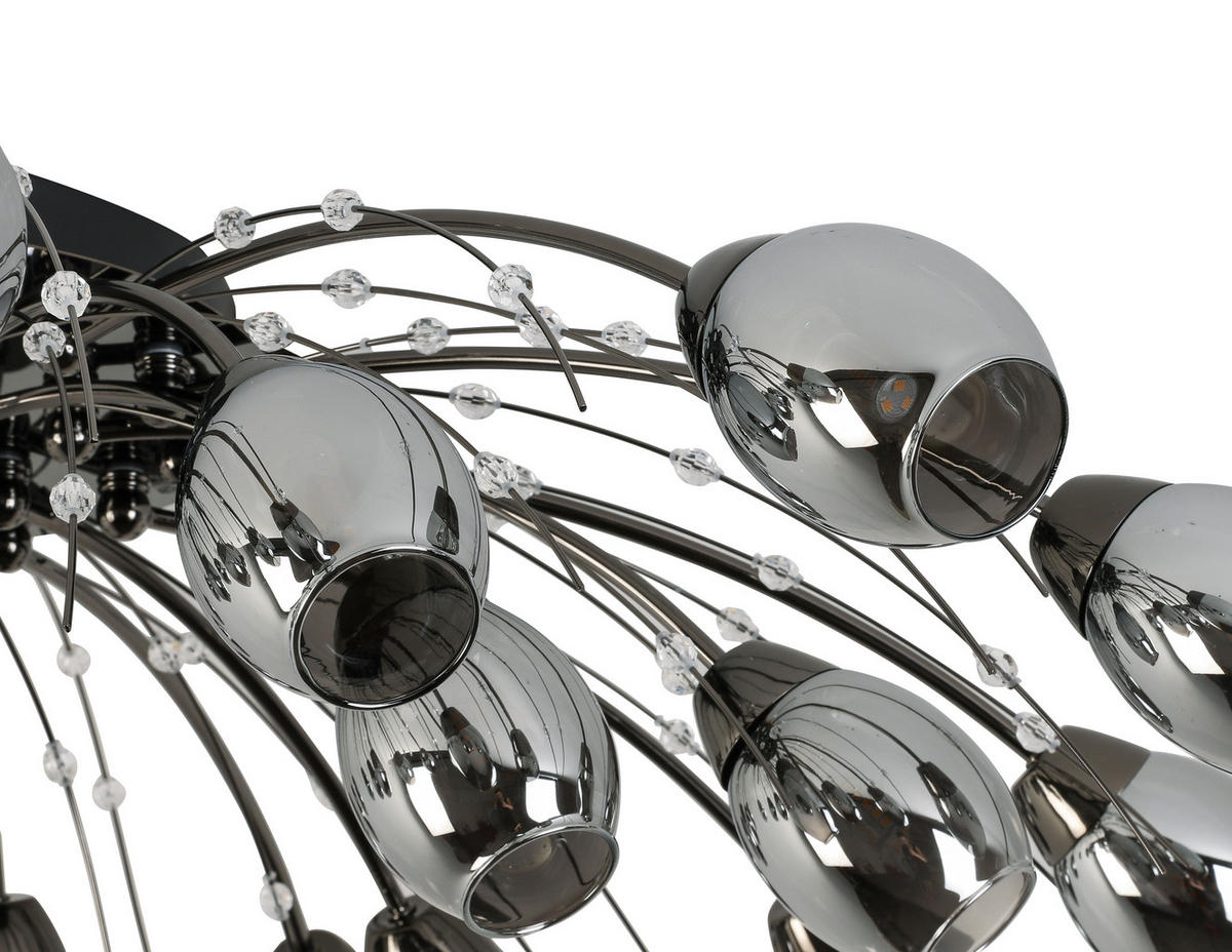 LED-DECKENLEUCHTE 92/25 cm   - Chromfarben/Schwarz, Trend, Glas/Kunststoff (92/25cm) - Dieter Knoll