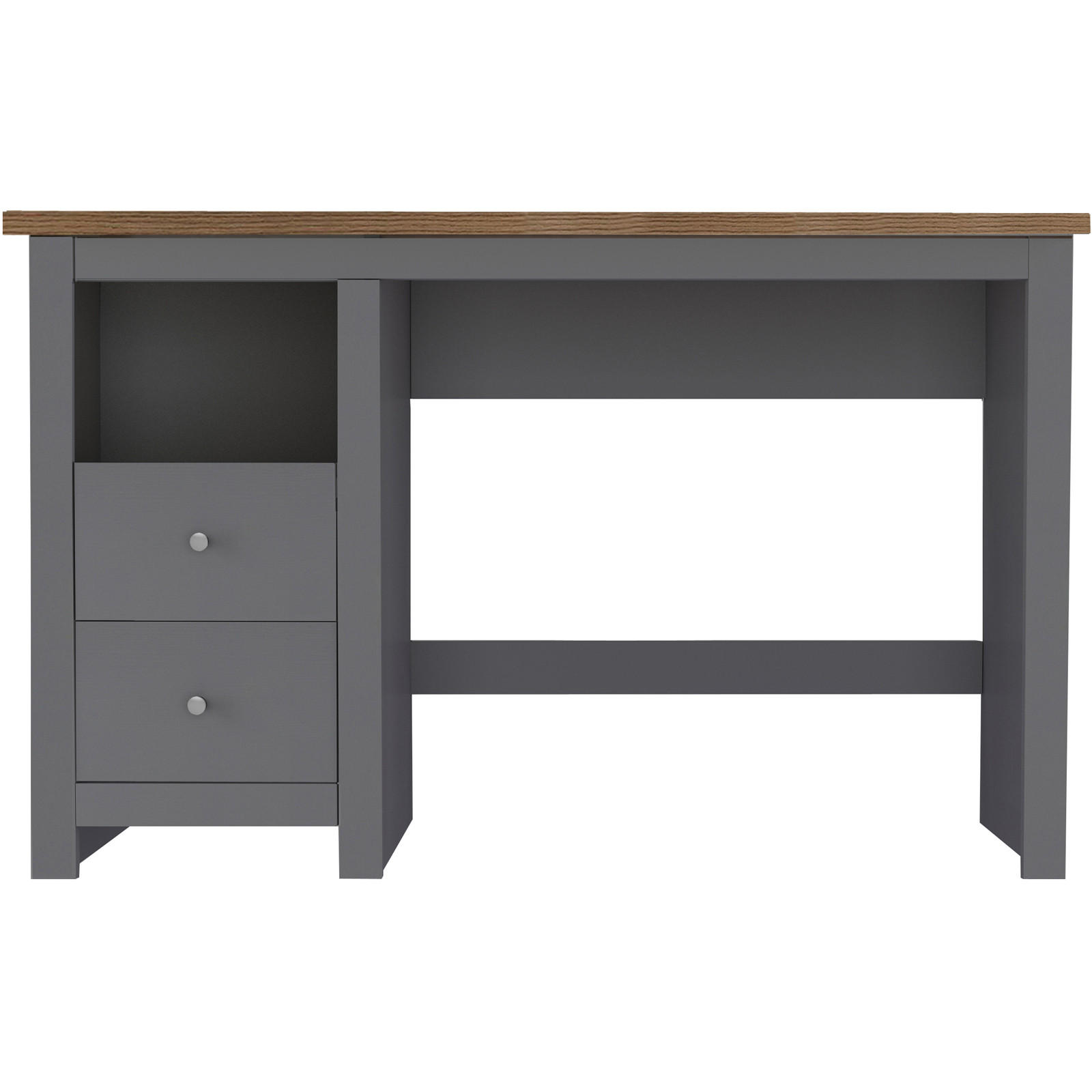 SCHREIBTISCH 120/76/50 cm  in Eichefarben, Eiche grau  - Eichefarben/Eiche grau, Design, Holzwerkstoff/Metall (120/76/50cm) - MID.YOU