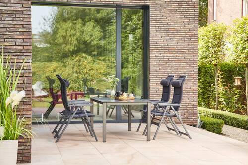 GARTENTISCHGRUPPE Aluminium  - Anthrazit/Schwarz, KONVENTIONELL, Kunststoff/Textil - Siena Garden