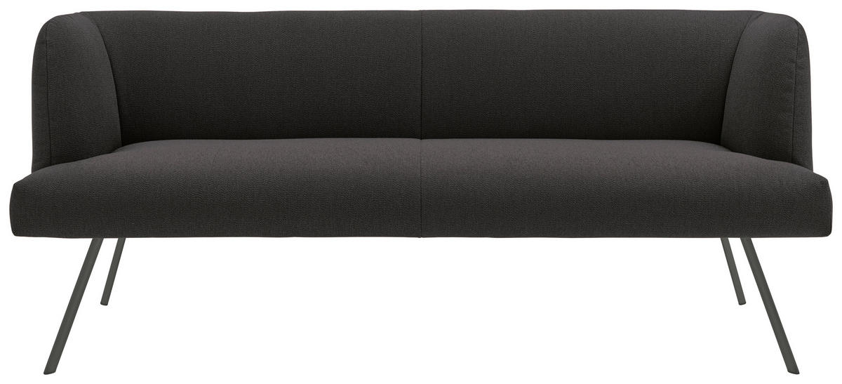 SITZBANK in Metall, Textil Anthrazit  - Anthrazit, Design, Textil/Metall (190/87/64cm) - Venjakob