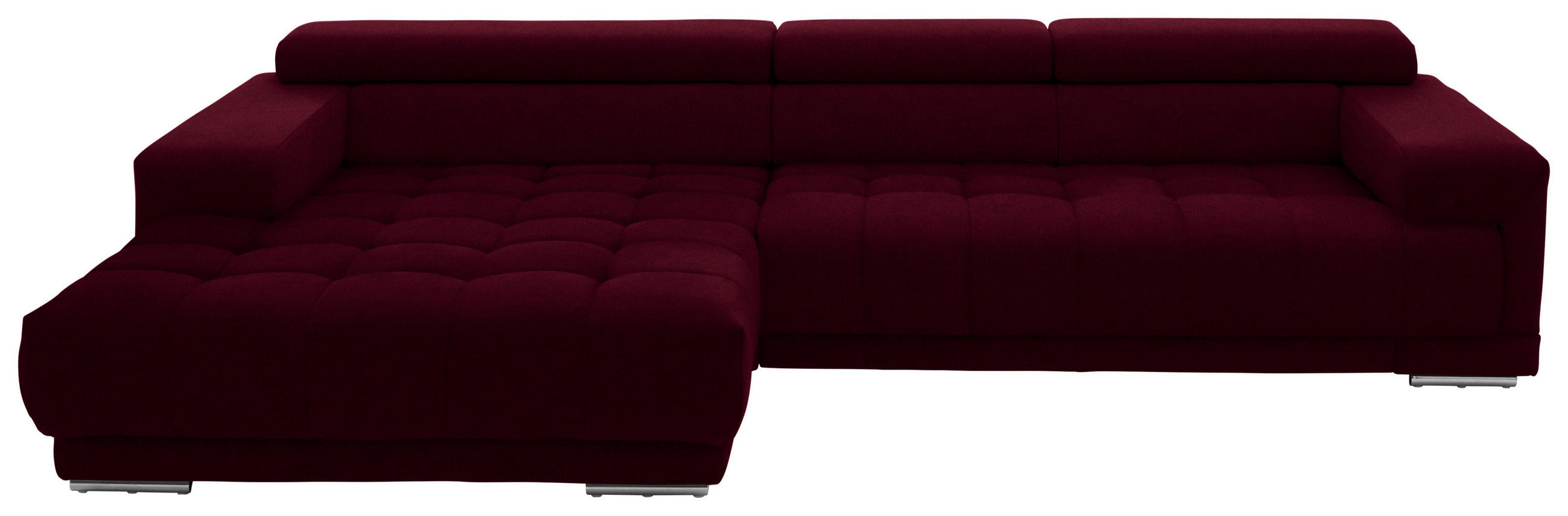 ECKSOFA Mikrofaser Beere  - Beere/Silberfarben, Design, Textil/Metall (190/335cm) - Beldomo Speed