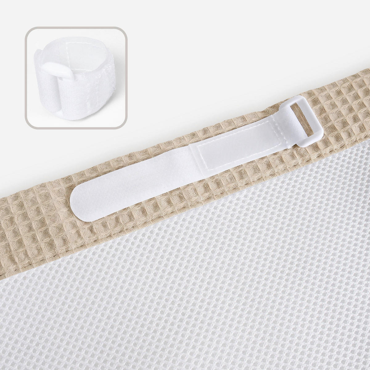 NESTCHEN babybay Nestchen 3D Mesh  - Sandfarben, Basics, Naturmaterialien (200/24/2cm) - Tobi