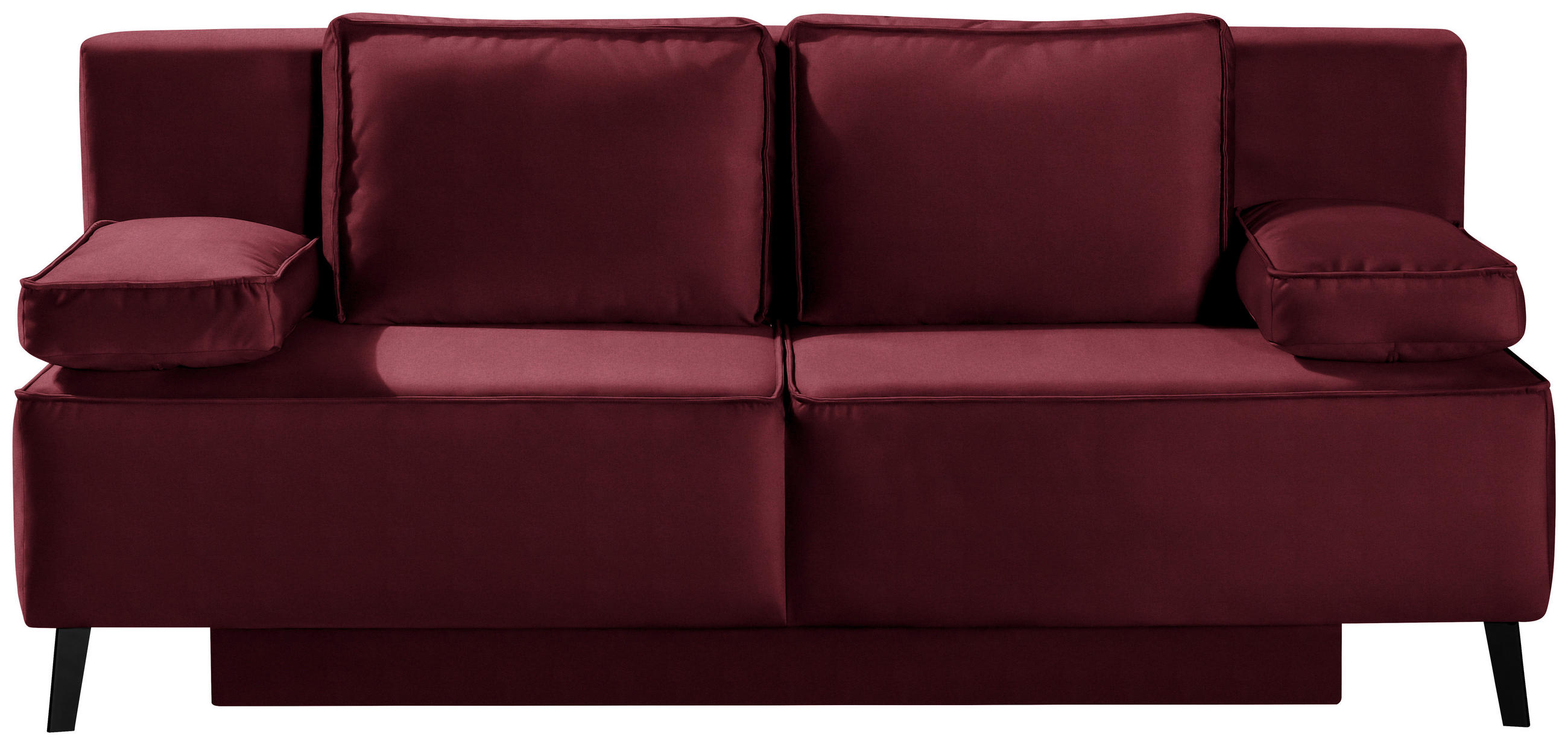 SCHLAFSOFA in Weinrot  - Weinrot/Schwarz, KONVENTIONELL, Textil/Metall (197/91/88cm) - Novel