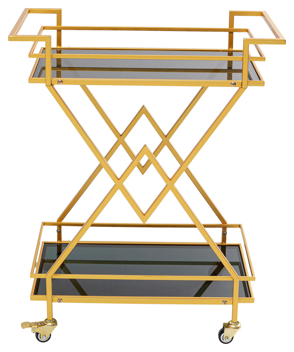 SERVIERWAGEN Messingfarben  - Messingfarben, Design, Glas/Kunststoff (65/35,5/79cm) - Kare-Design