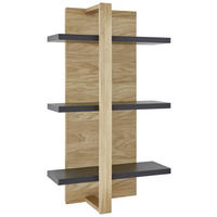 WANDREGAL  - Eichefarben/Grau, Design, Holz/Holzwerkstoff (66/100,4/25cm) - Modante