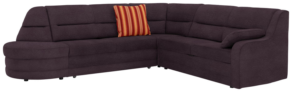 ECKSOFA in Flachgewebe Dunkelbraun  285/251 cm  - Dunkelbraun/Schwarz, KONVENTIONELL, Kunststoff/Textil (285/251cm) - Sedda