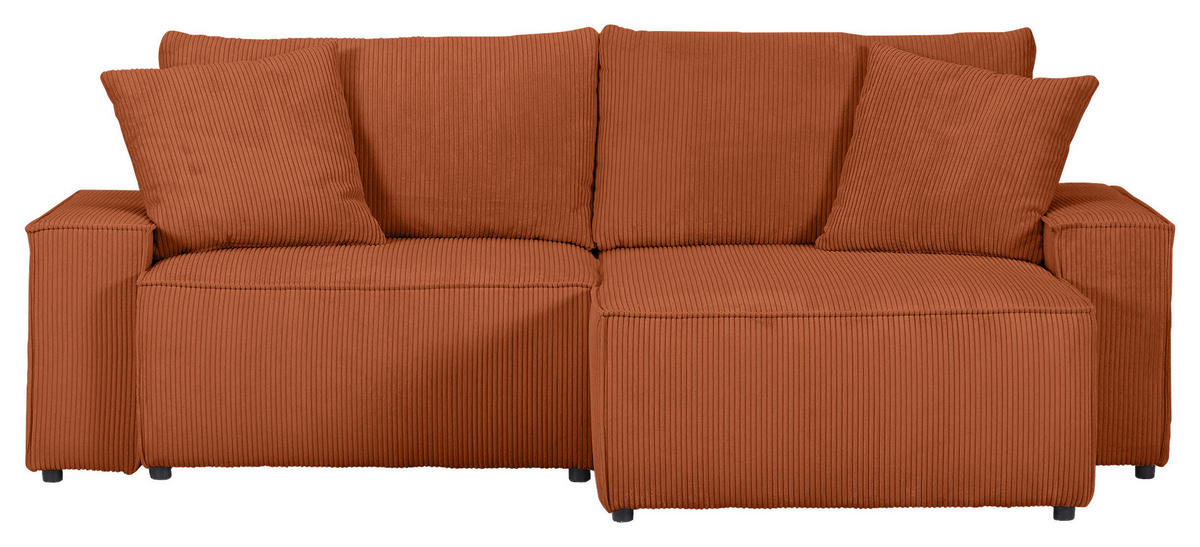 HÖRNSOFFA i manchester rostfärgad  - svart/rostfärgad, Klassisk, textil/plast (250/153cm) - MID.YOU