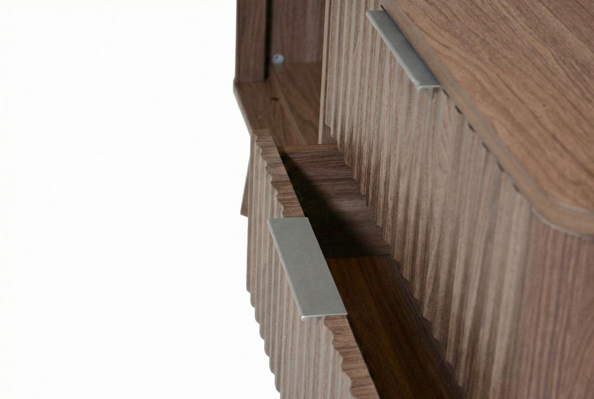 ECKSCHREIBTISCH 148/120/76,20 cm Walnussfarben Kabeldurchlass, Stauraum, seitenverkehrt montierbar  - Silberfarben/Walnussfarben, MODERN, Holzwerkstoff/Metall (148/120/76,20cm) - MID.YOU