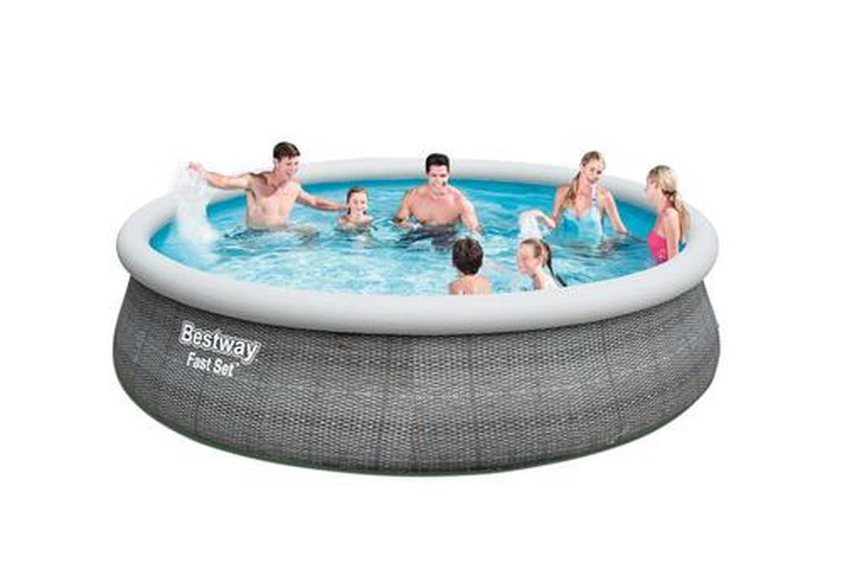 POOLSET 57372GS 457/107 cm  - Blau/Weiß, KONVENTIONELL, Kunststoff (457/107cm) - Bestway