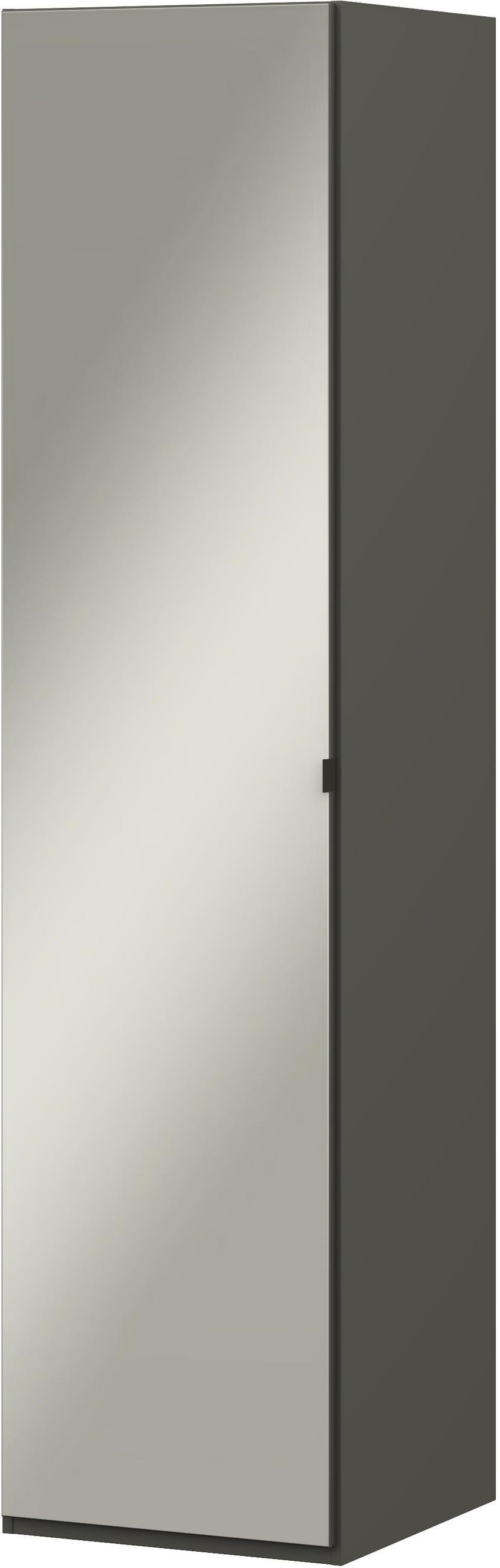 KLEIDERSCHRANK 1-türig Graphitfarben  - Edelstahlfarben/Graphitfarben, Design, Glas/Holzwerkstoff (51,3/213,6/59,3cm) - Cantus