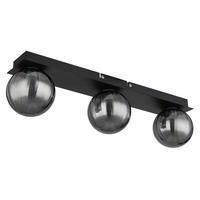 BADEZIMMER-DECKENLEUCHTE    50/12,5/10 cm  - Schwarz, Design, Glas/Metall (50/12,5/10cm) - Globo