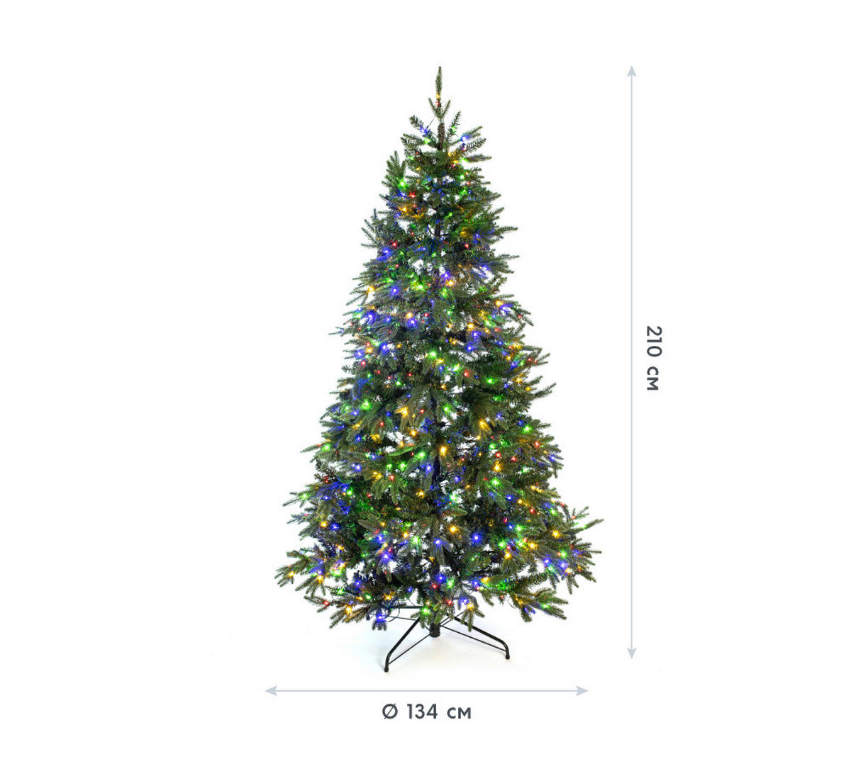 WEIHNACHTSBAUM 210 cm  - Waldgrün, Basics, Kunststoff/Metall (134/210cm)