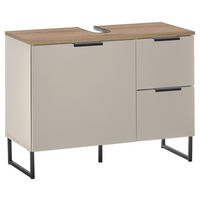 WASCHBECKENUNTERSCHRANK 80/60/35 cm  - Kaschmir/Eichefarben, KONVENTIONELL, Holzwerkstoff/Metall (80/60/35cm) - home24