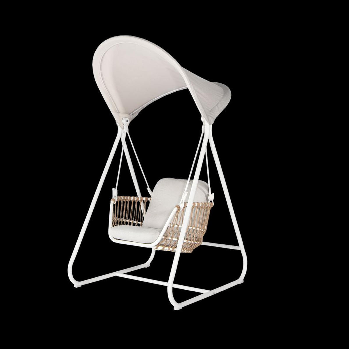 LJULJAČKA VRTNA  metal   - bijela/prirodne boje, Moderno, metal/tekstil (120/192/103cm) - Ambia Garden