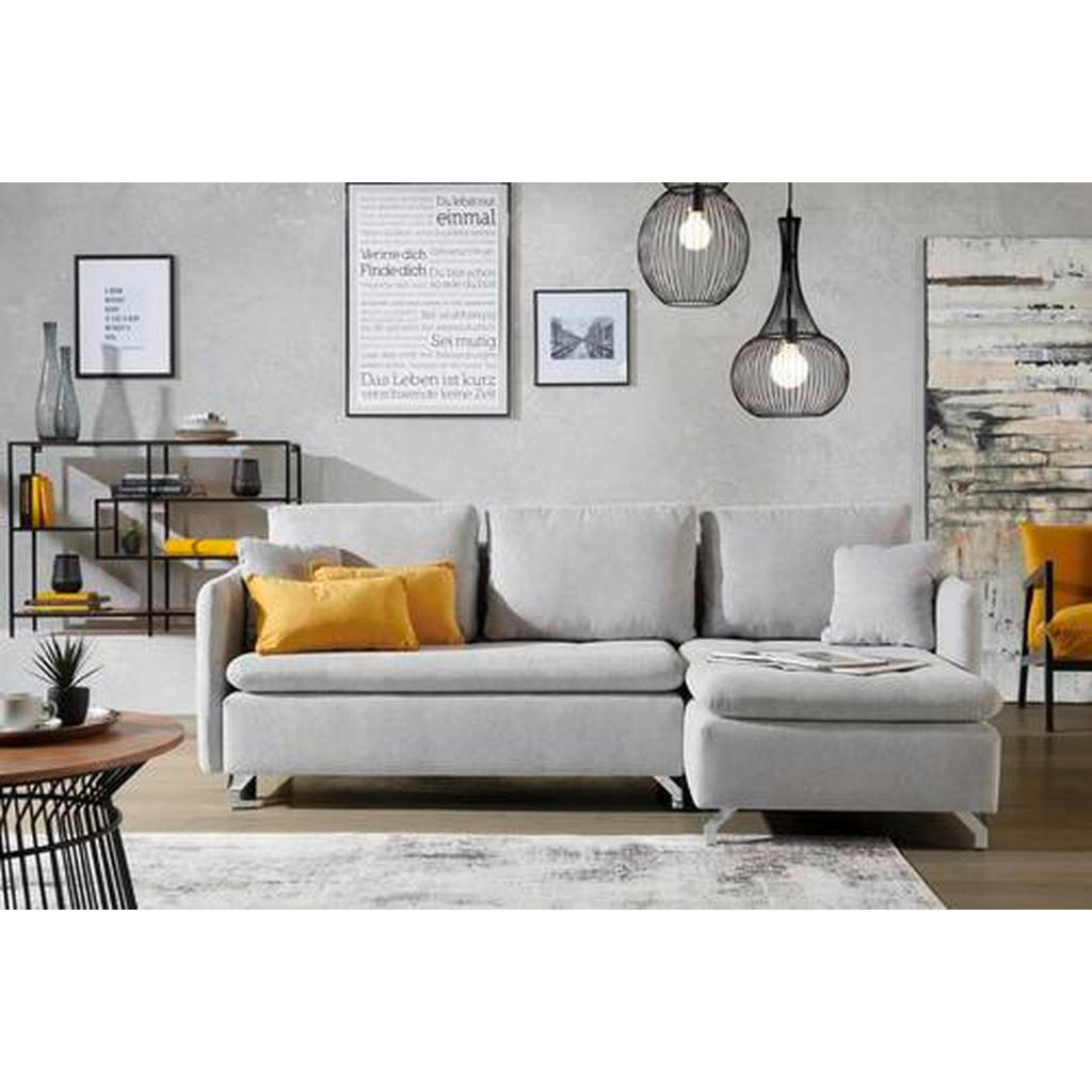 Thumbnail - Ti'me Ecksofa, Schwarz, Textil, Uni, 3-Sitzer, Füllung: Schaumstoff, Ottomane rechts, seitenverkehrt montierbar, L-Form,...