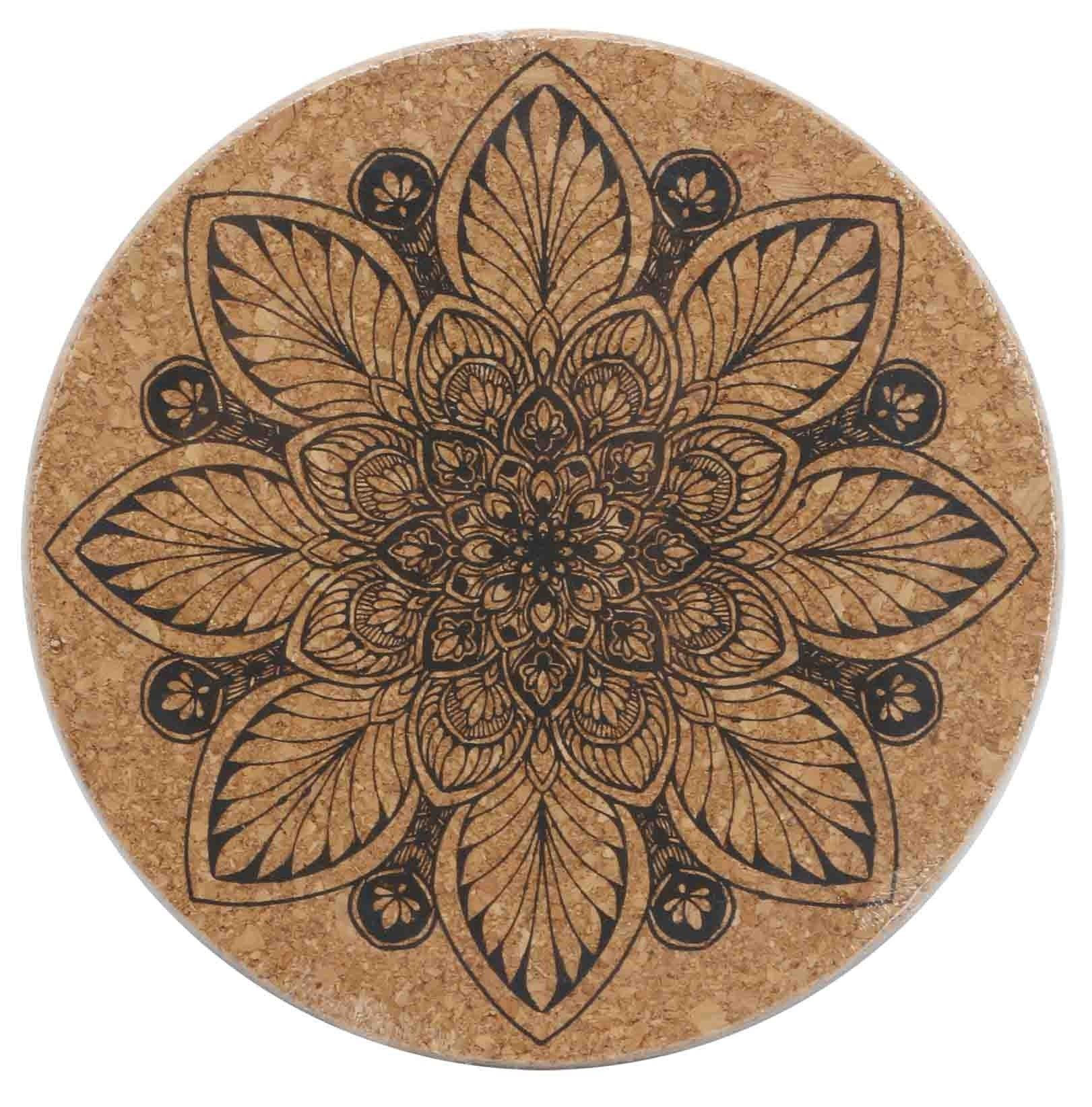 Glasuntersetzer Rund Aus Kork 4er-Set Enjoy, D: Ca. 10 Cm