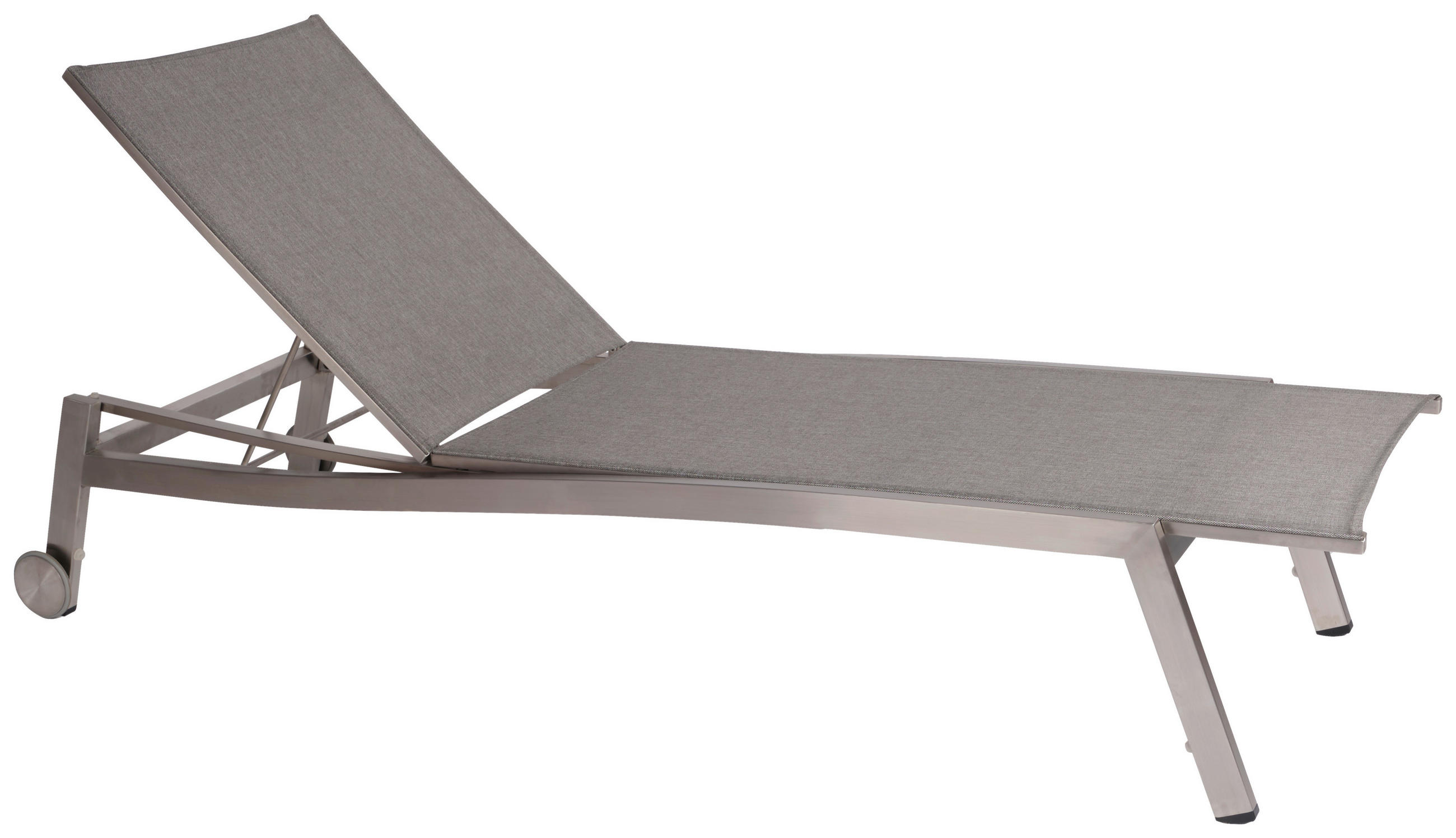 GARTENLIEGE 71/38/200 cm  - Edelstahlfarben/Grau, KONVENTIONELL, Textil/Metall (71/38/200cm) - Stern