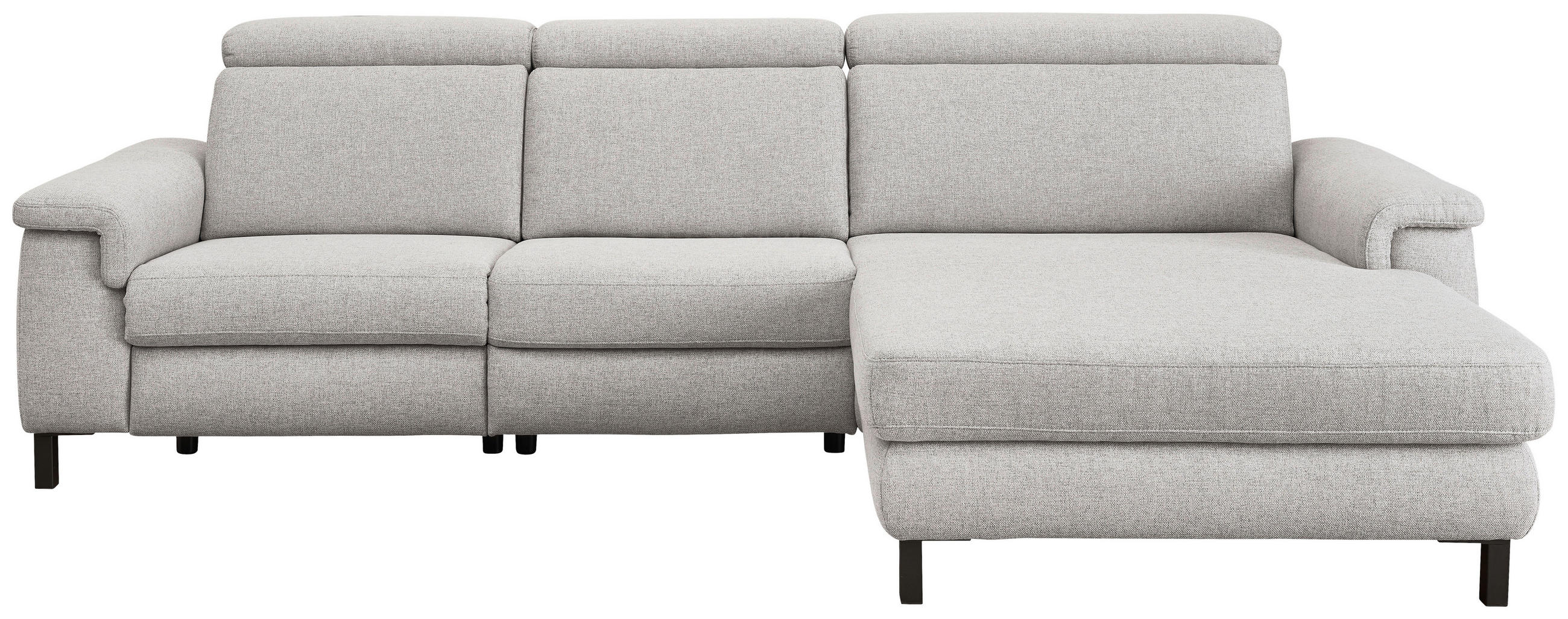 SAROKKANAPÉ textil világosszürke  - világosszürke/fekete, Konventionell, textil/fém (304/182cm) - Pure Home Comfort