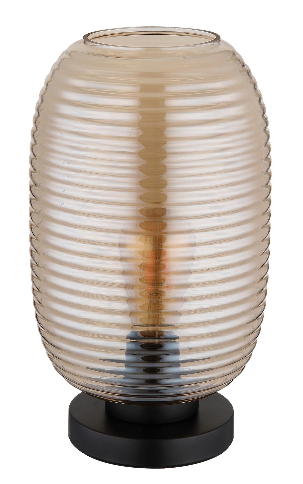 BORDSLAMPA JEFREY 20/34,5 cm   - bärnstensfärgad/svart, Basics, metall/glas (20/34,5cm) - Globo